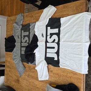 2 nike hooded tshirts